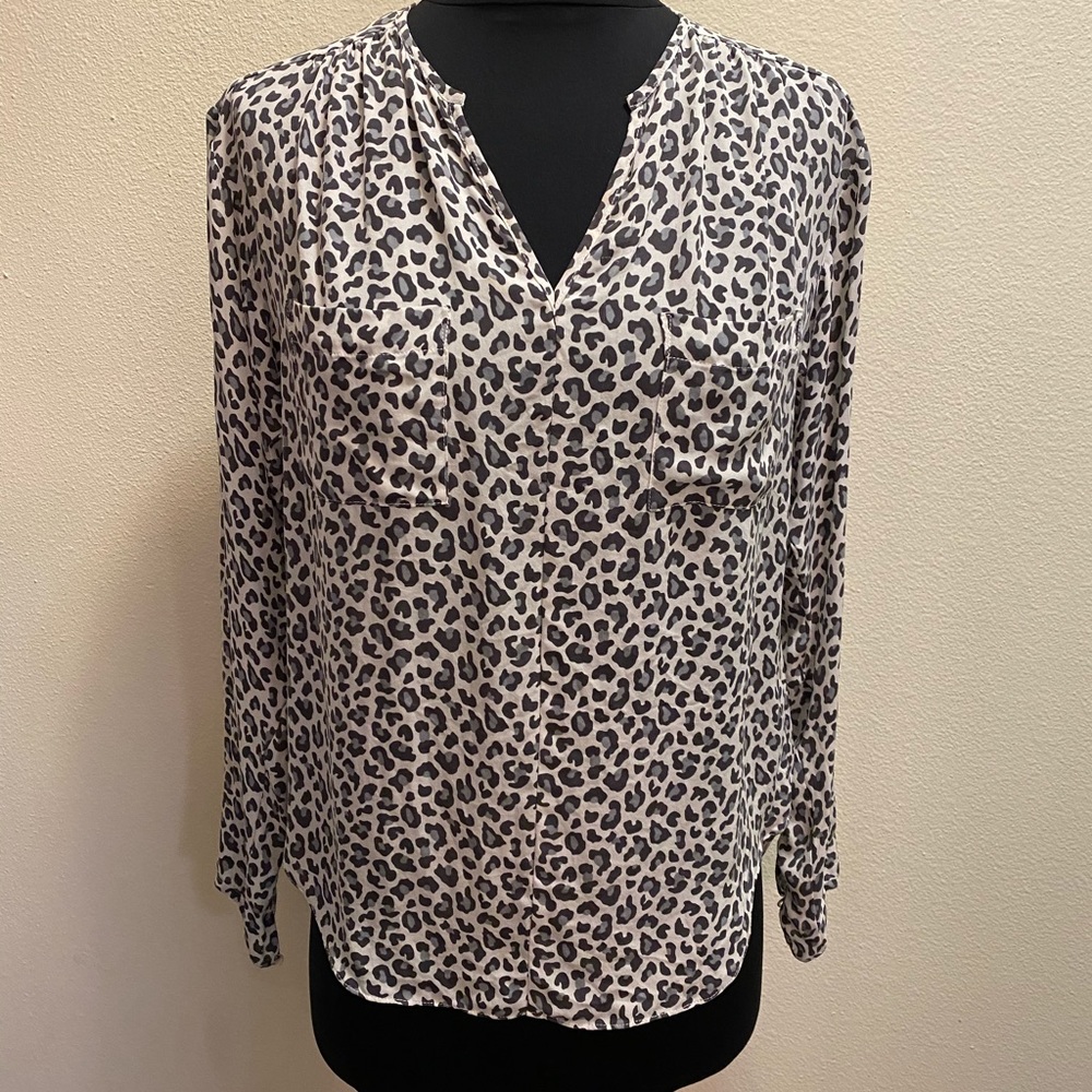 Rebecca Taylor grey leopard silk shirt 2